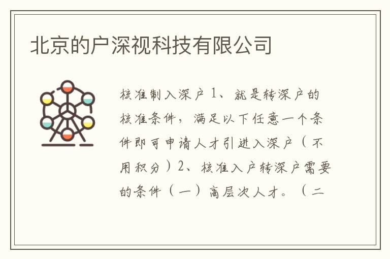 北京的戶深視科技有限公司