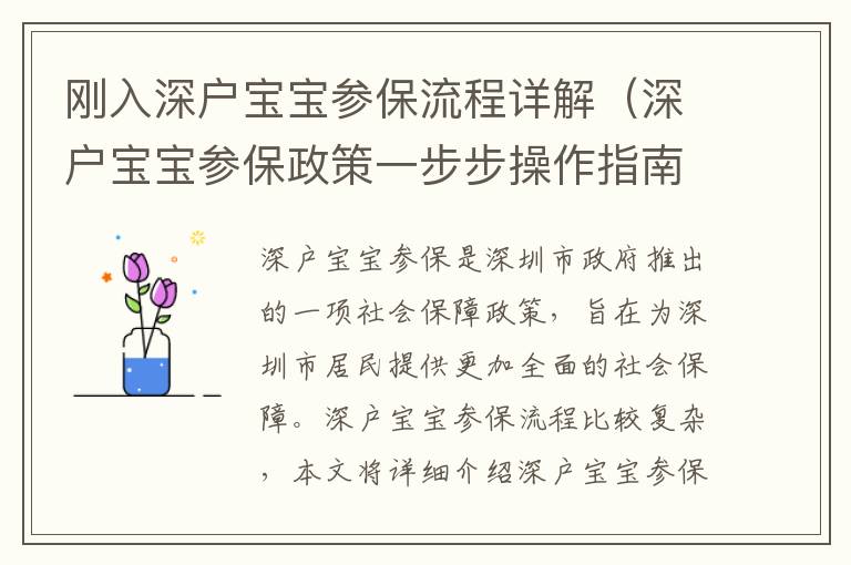 剛入深戶寶寶參保流程詳解（深戶寶寶參保政策一步步操作指南）