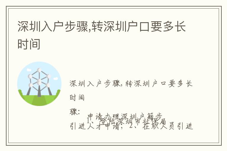 深圳入戶步驟,轉深圳戶口要多長時間